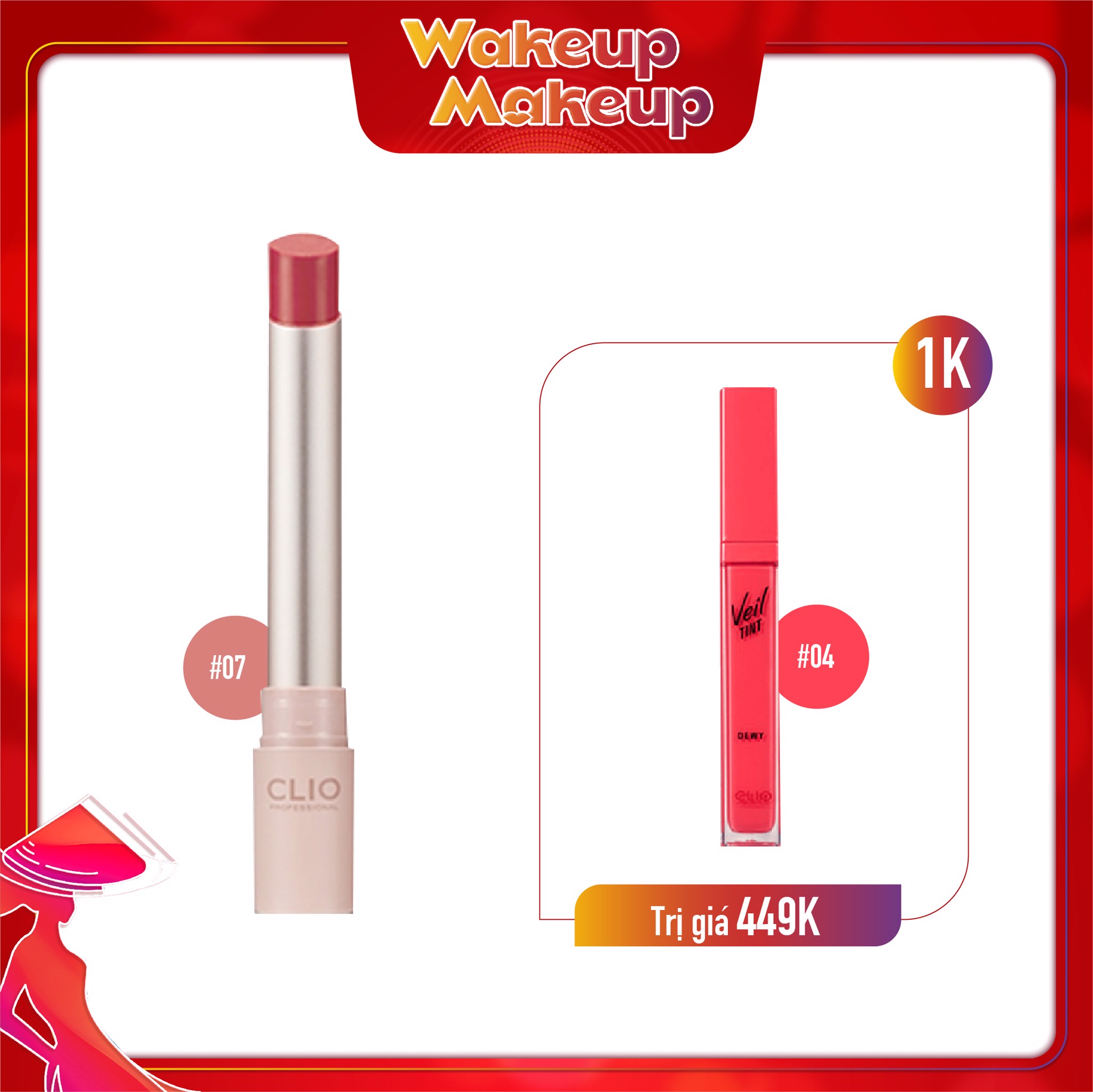 Combo Son Thỏi Lì Clio Melting Matte Lips 07 With Maple (2Pc)