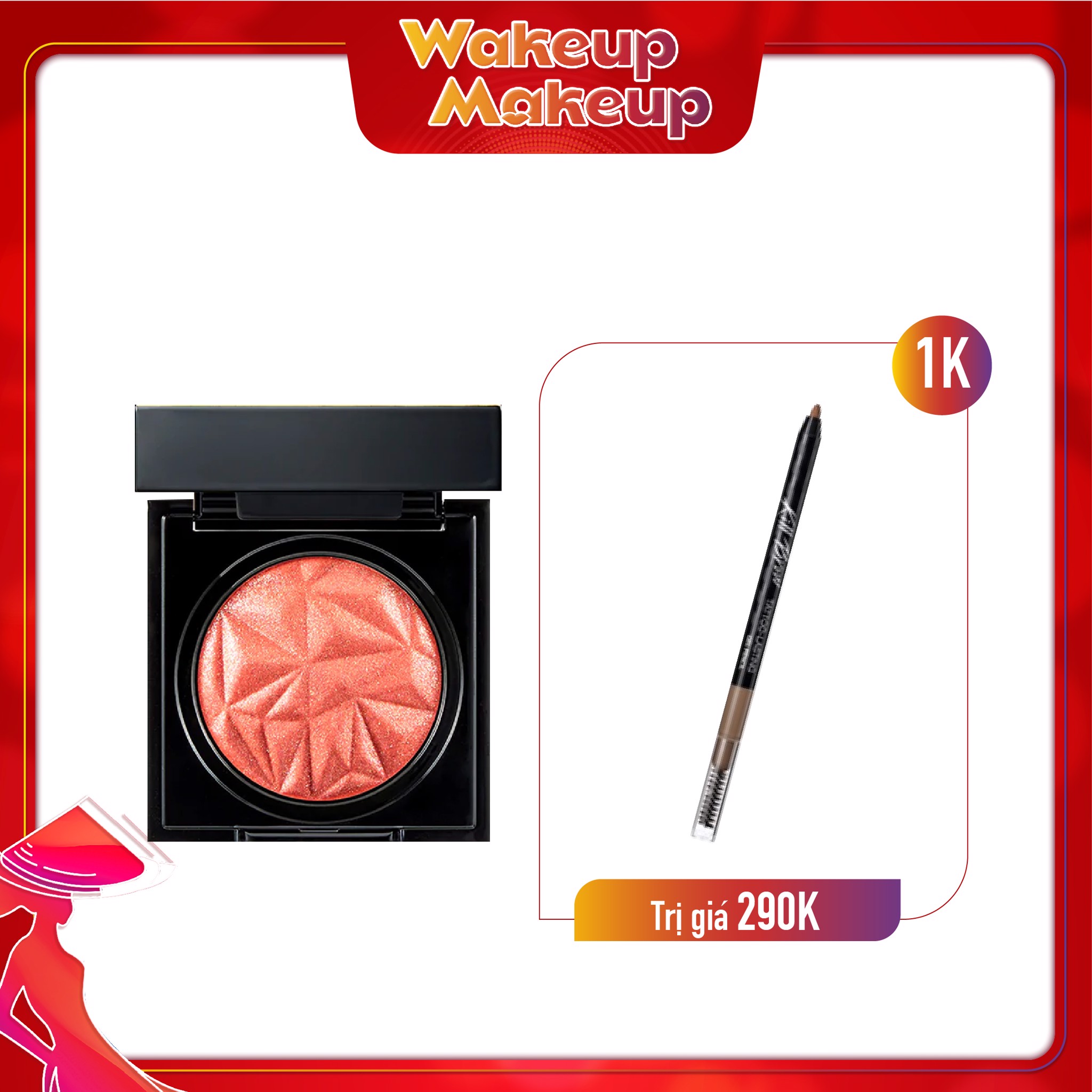 Combo Kẻ Mày & Phấn Mắt Hiệu Ứng Ánh Nhũ Lấp Lánh Clio Prism Air Shadow Sparkling