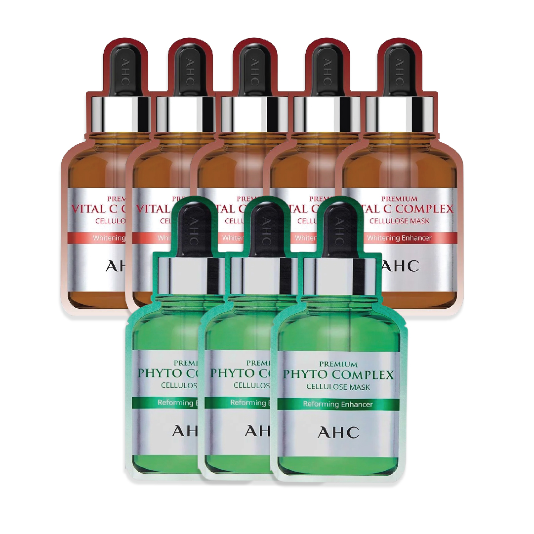 Combo 05 Mặt Nạ Làm Sáng Da Ahc Premium Vital C Complex (Tặng 3 Mặt Nạ Ahc Premium Phyto Complex)