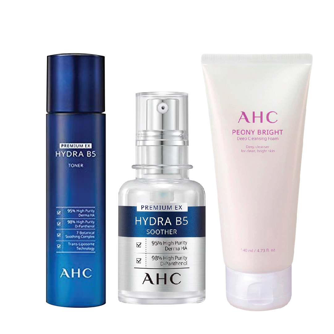 Combo Cấp Ẩm Làm Dịu Da Ahc Premium Ex Hydra B5 (Toner 140Ml - Serum 30Ml) - Tặng 1 Sữa Rửa Mặt Ahc 140Ml