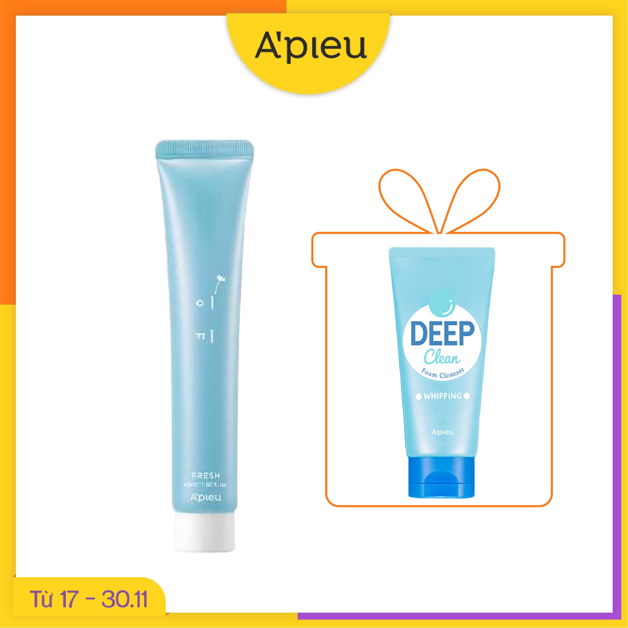 Combo Sữa Rửa Mặt Sạch Sâu & Kem Dưỡng Ẩm A'pieu Moss Moisture Cream (Fresh)