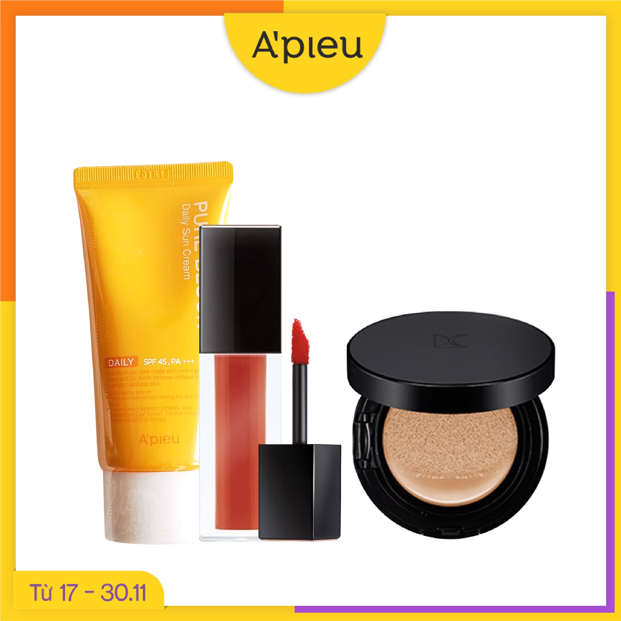 Combo Chống Nắng & Phấn Nước Hiệu Ứng Siêu Mịn A'pieu Haute Cushion Spf50+/Pa+++ (No.21)