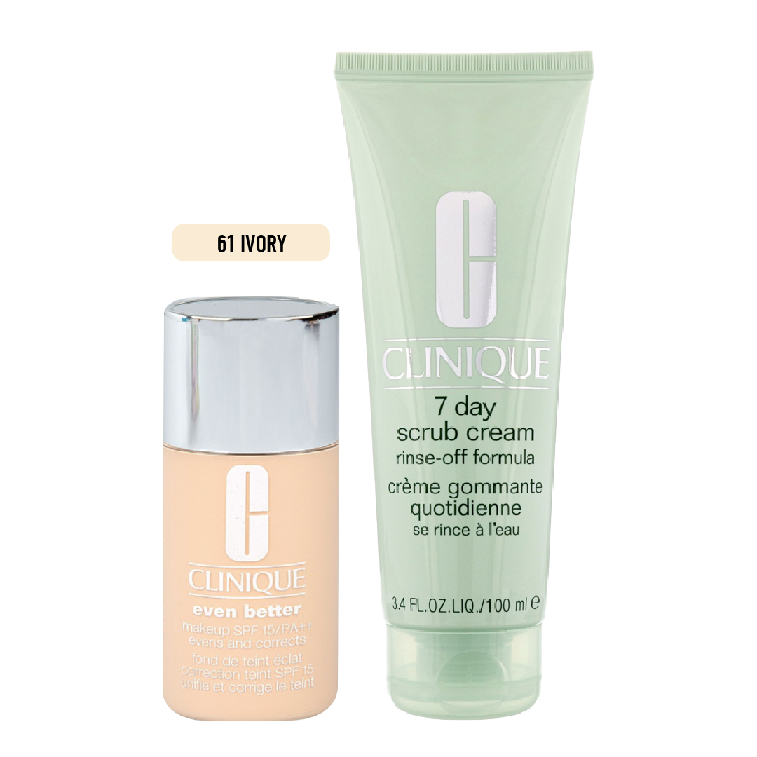 [Tone 61 Ivory Da Sáng] Combo Kem Nền Clinique Even Better & Kem Tẩy Tế Bào Chết Clinique 7 Day