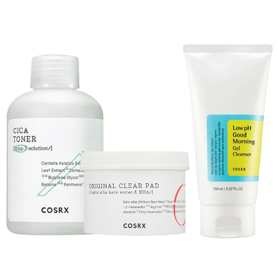 Combo 1 Nước Cân Bằng Làm Dịu Da Cosrx Pure Fit Cica Toner + 1 Miếng Làm Sạch Tế Bào Chết Chăm Sóc Lỗ Chân Lông Cosrx (Tặng 1 Sữa Rửa Mặt Dạng Gel Cosrx Low Ph Good Morning)