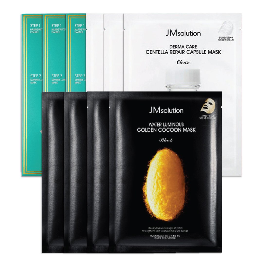 Combo 10 Mặt Nạ Jmsolution (3 Mặt Nạ Cấp Nước Jmsolution, 3 Mặt Nạ Làm Dịu Da Jmsolution, 4 Mặt Nạ Trẻ Hóa Da Jmsolution)