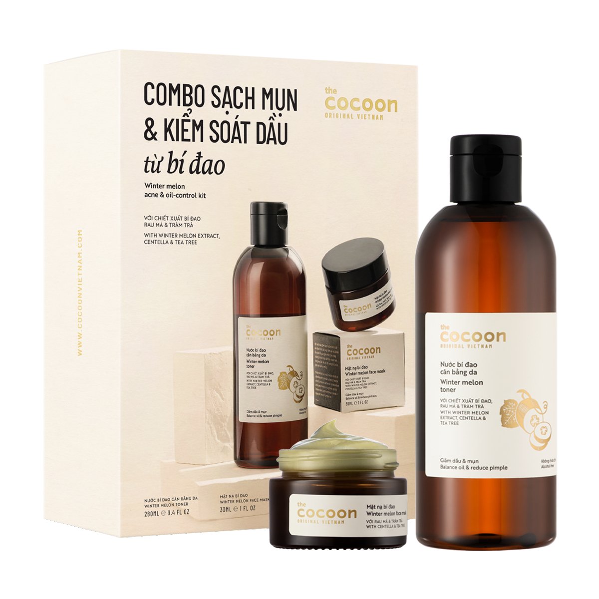 Combo Sạch Mụn Và Kiểm Soát Dầu Từ Bí Đao Cocoon Winter Melon Acne & Oil - Control Kit (2Pcs)