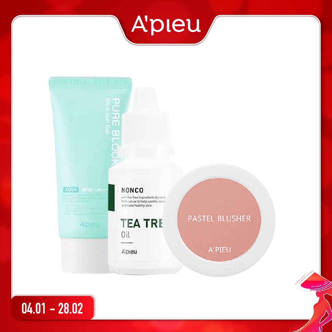 Combo Má Hồng & Kem Chống Nắng A'pieu Pure Block Aqua Sun Gel