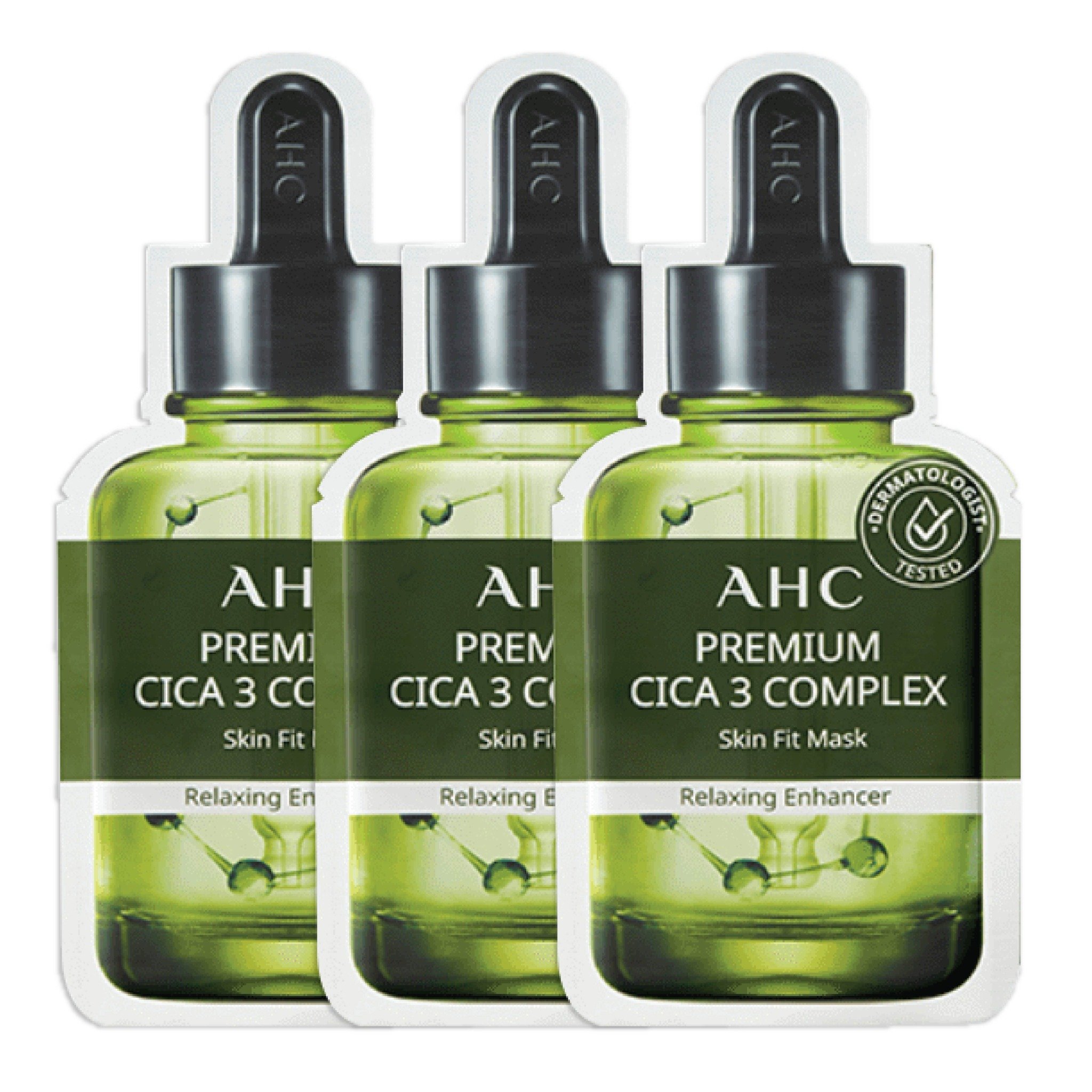 Set 3 Mặt Nạ Giấy Phục Hồi Da Ahc Premium Cica - 3 Complex Skin Fit Mask