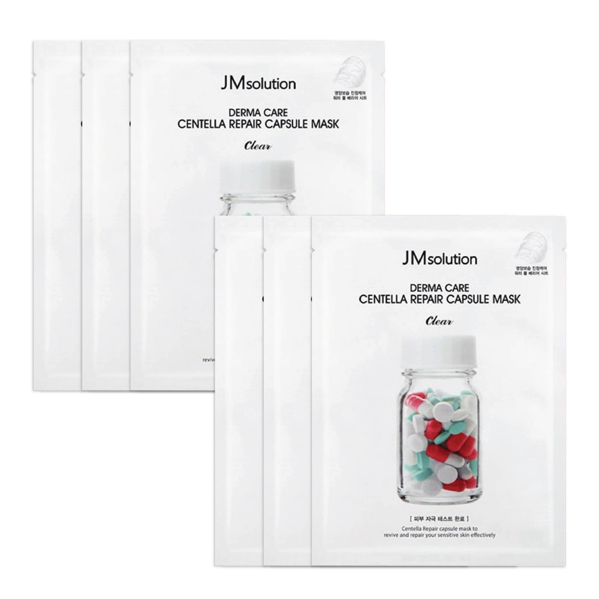 Combo 6 Mặt Nạ Giấy Làm Dịu Da Jmsolution Derma Care Centella Repair Capsule Mask Clear