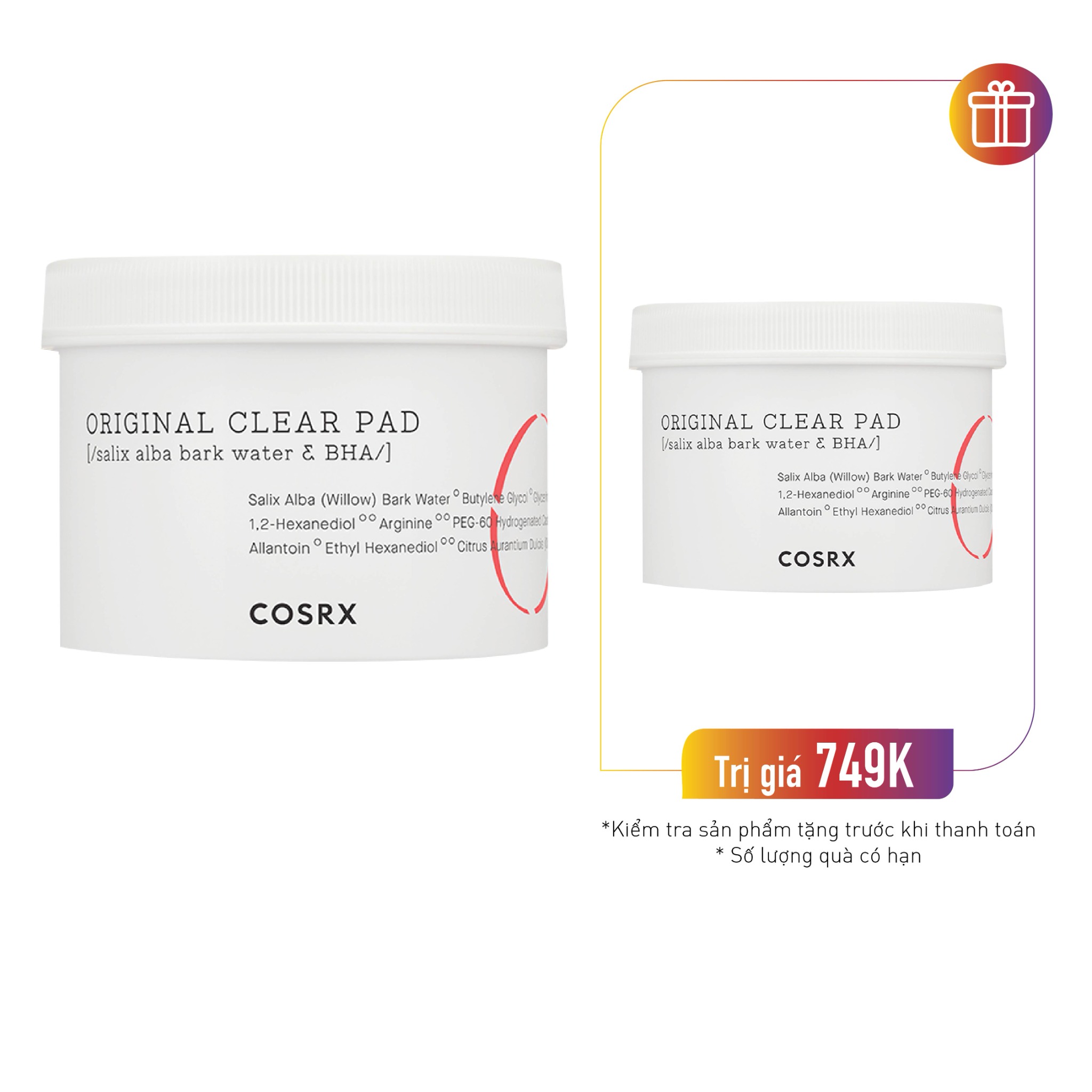 Combo 2 Miếng Làm Sạch Tế Bào Chết Chăm Sóc Lỗ Chân Lông Cosrx One Step Original Clear Pad (70 Miếng)