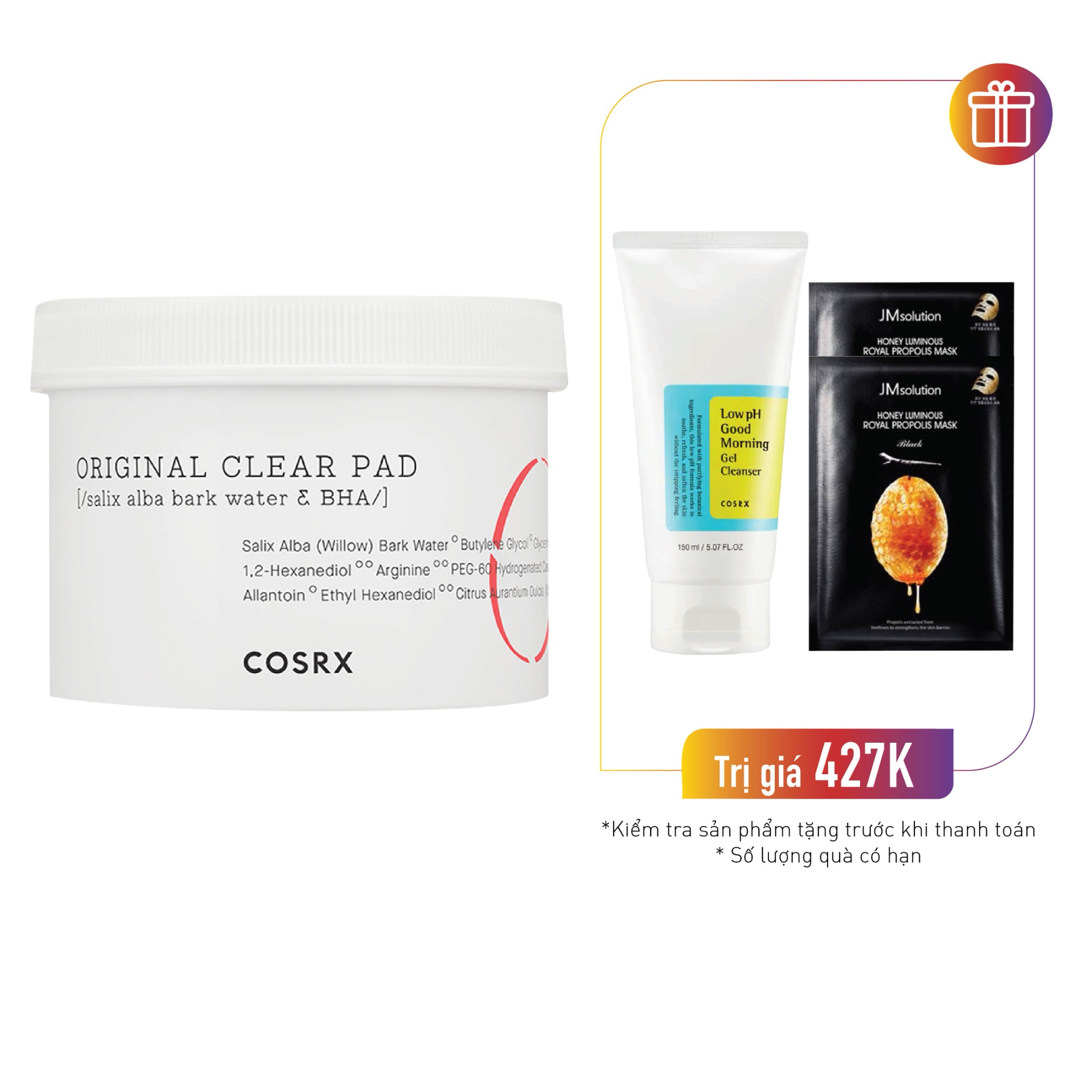 Miếng Làm Sạch Tế Bào Chết Chăm Sóc Lỗ Chân Lông Cosrx One Step Original Clear Pad (70 Miếng)