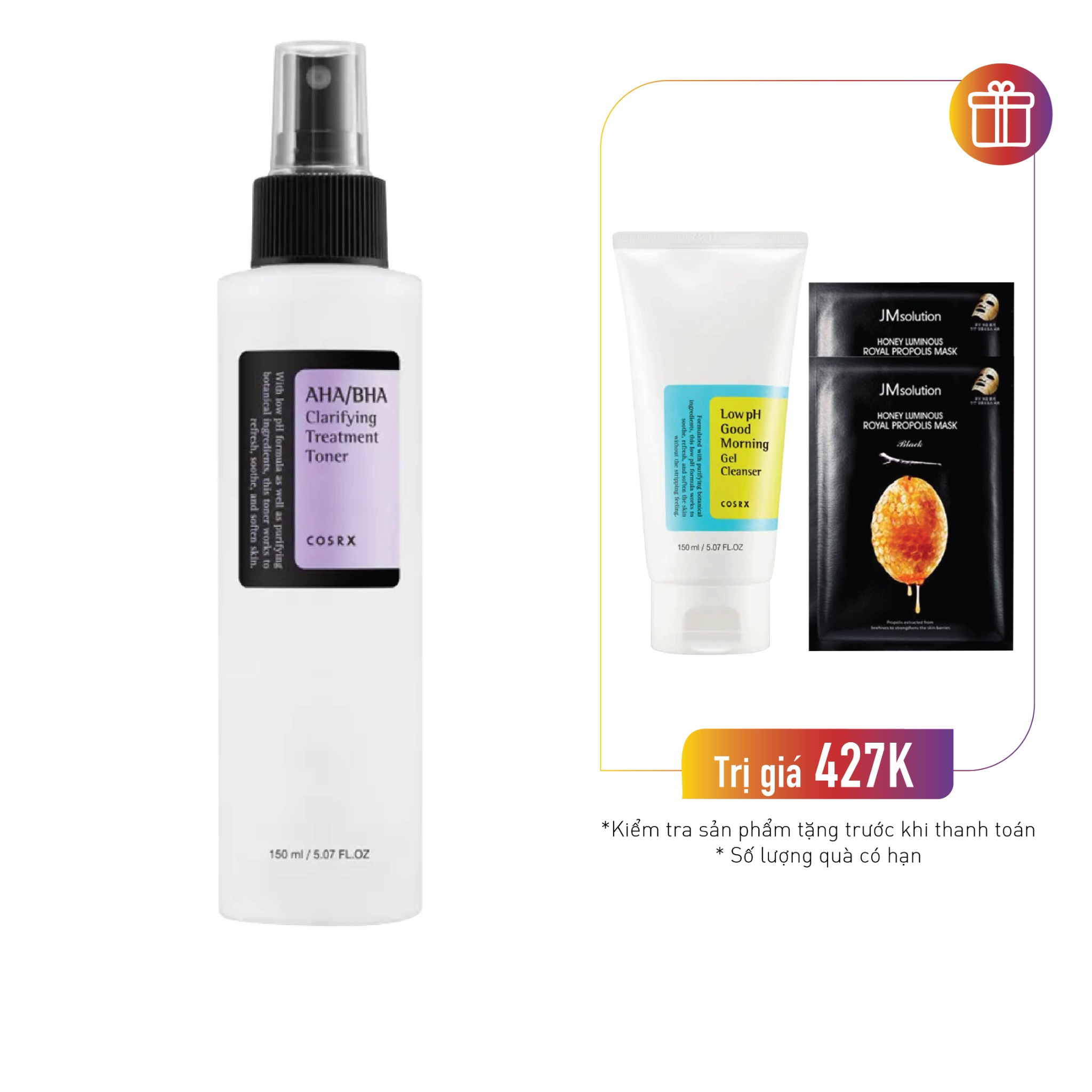 Nước Cân Bằng Cosrx Aha/Bha Clarifying Treatment Toner 150Ml