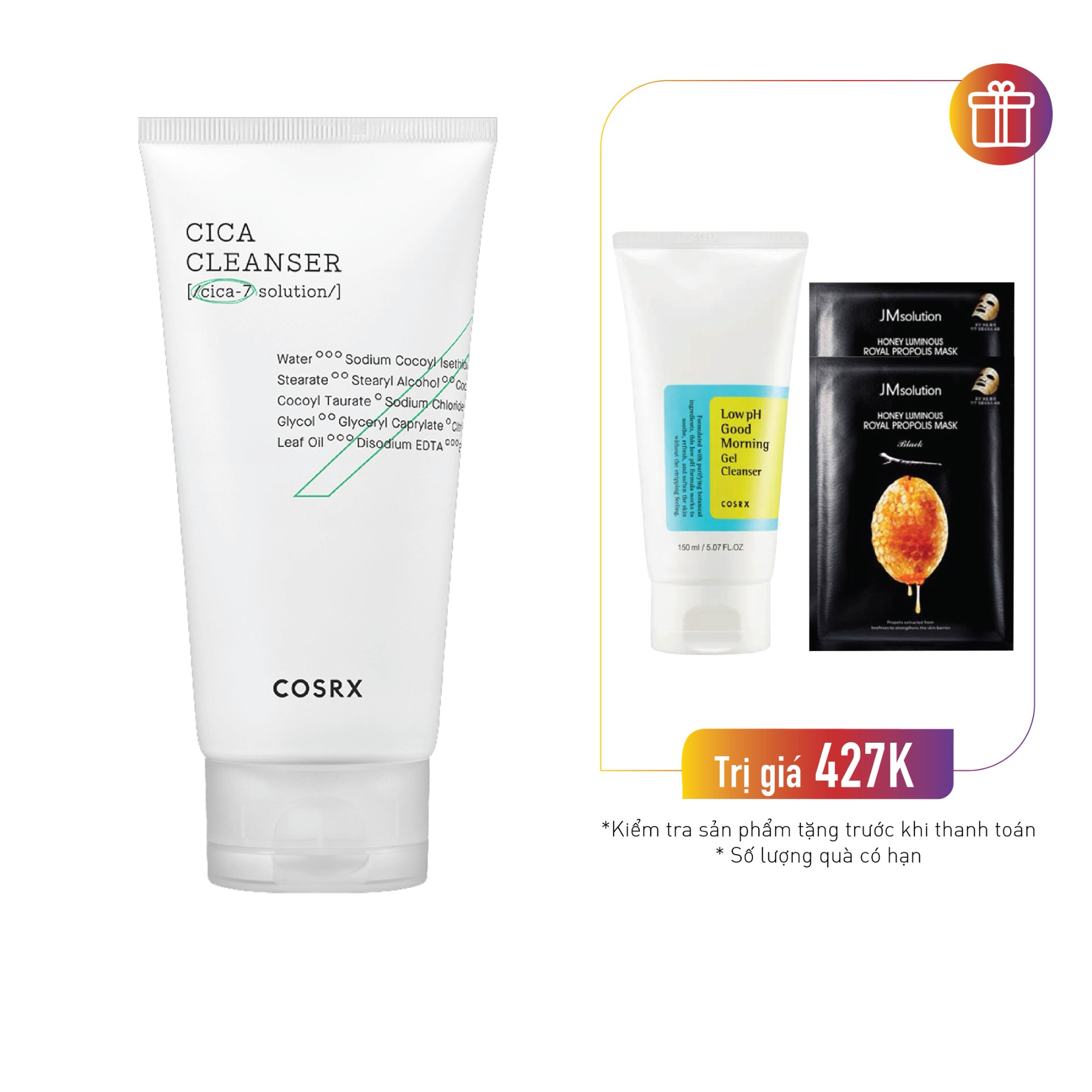 Sữa Rửa Mặt Làm Dịu Da Cosrx Pure Fit Cica Cleanser 150Ml
