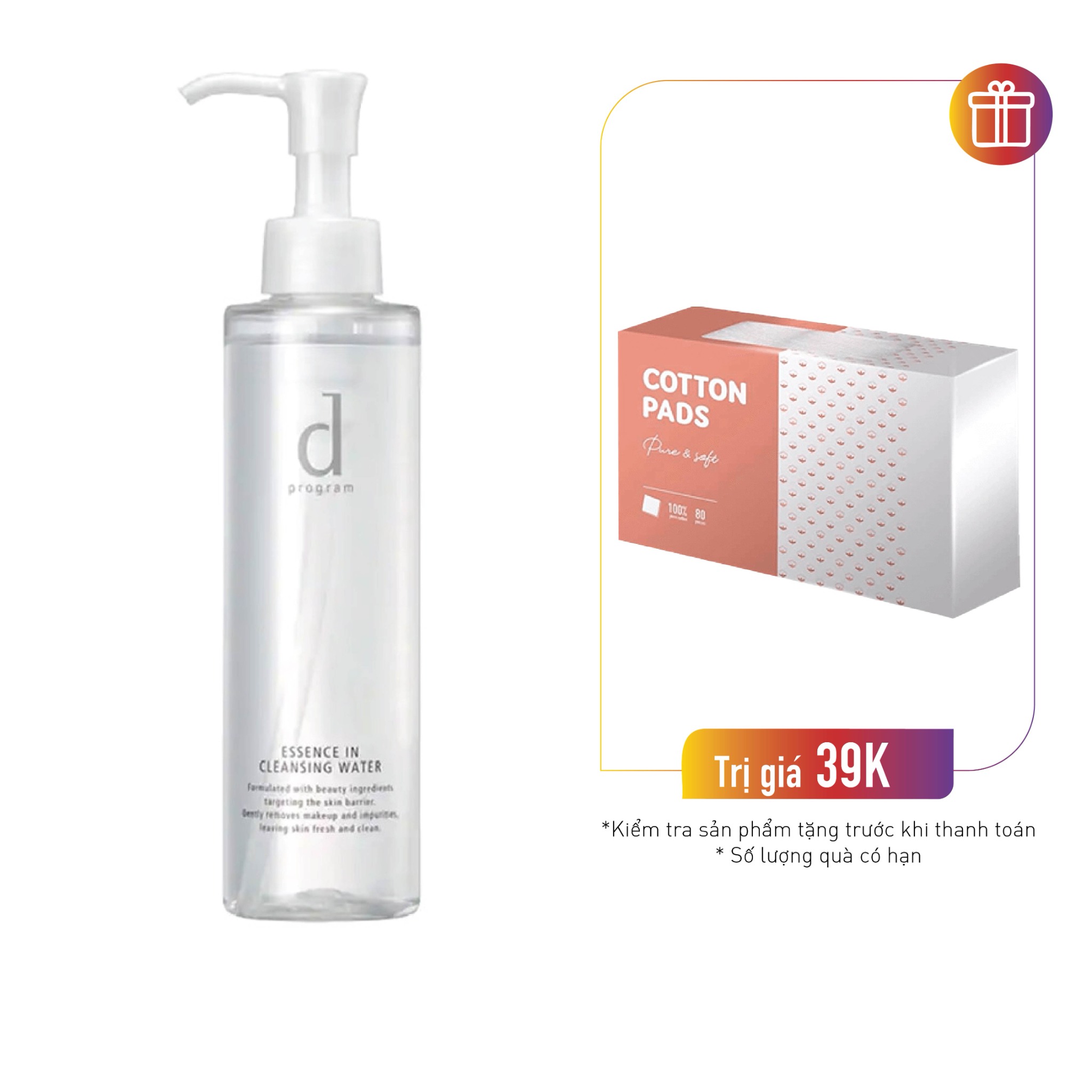Nước Tẩy Trang Làm Sạch Và Dưỡng Da D Program Essence In Cleansing Water 180Ml
