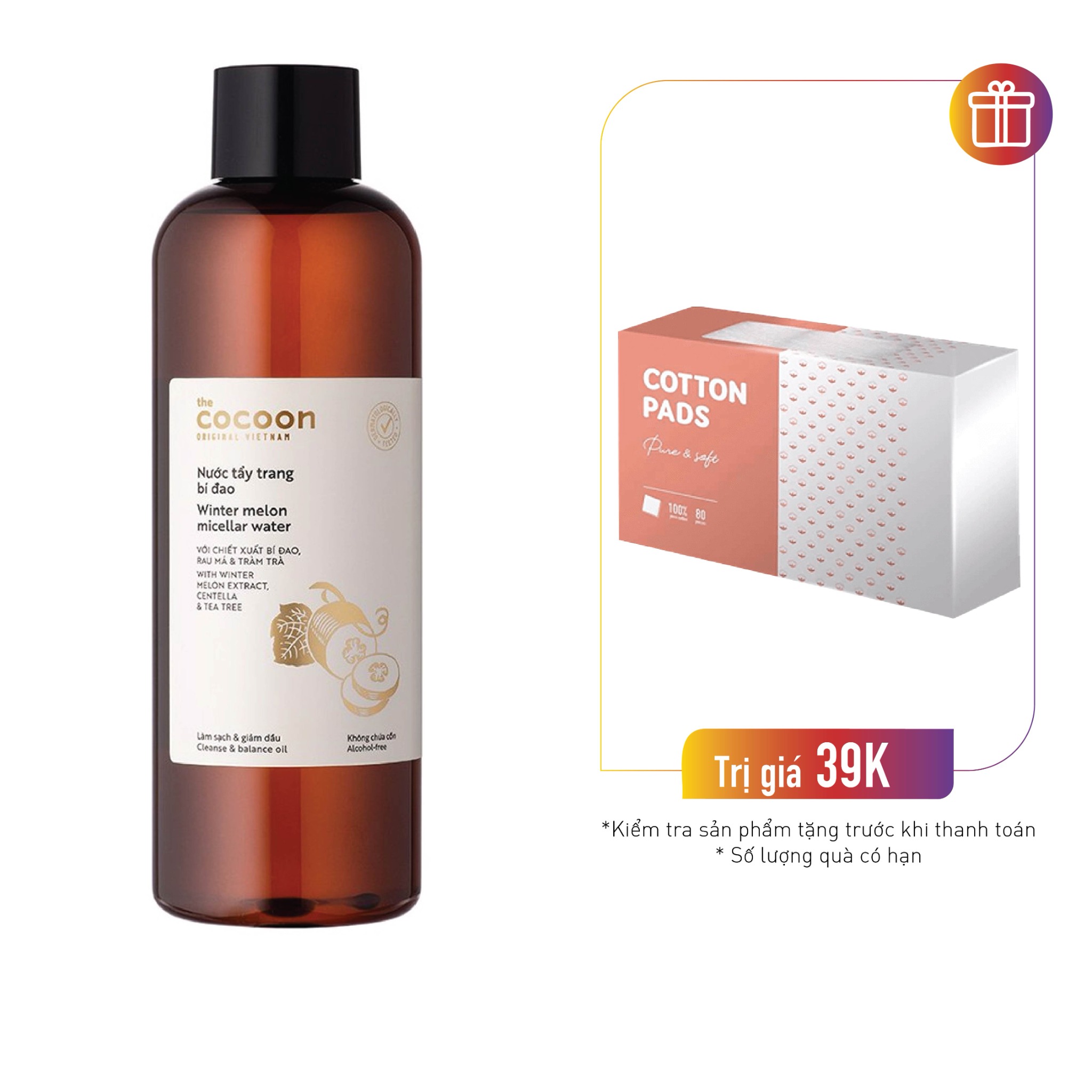 Nước Tẩy Trang Bí Đao Cho Da Mụn Cocoon Winter Melon Micellar Water 500Ml