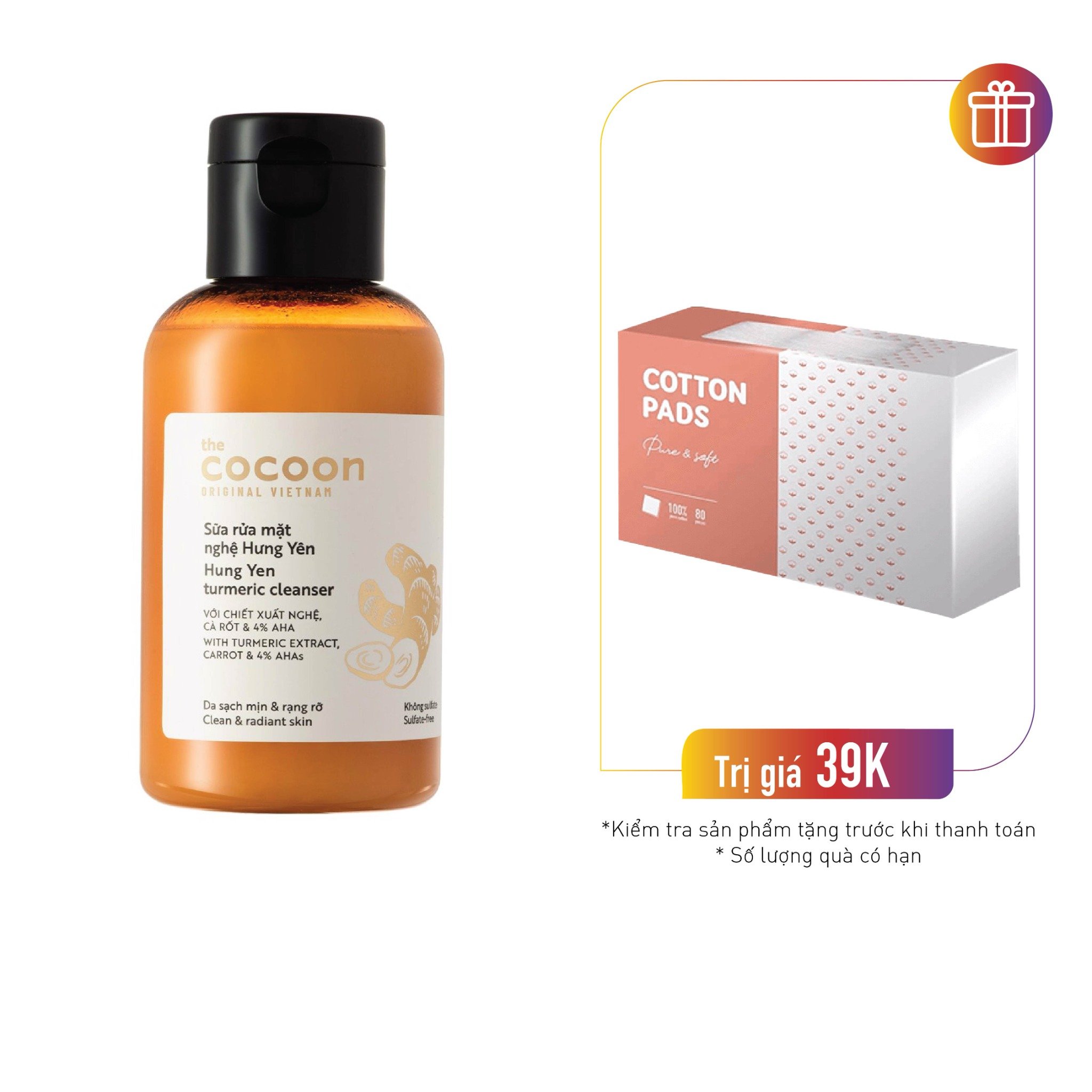 Sữa Rửa Mặt Nghệ Hưng Yên Cocoon Hung Yen Turmeric Cleanser 140Ml