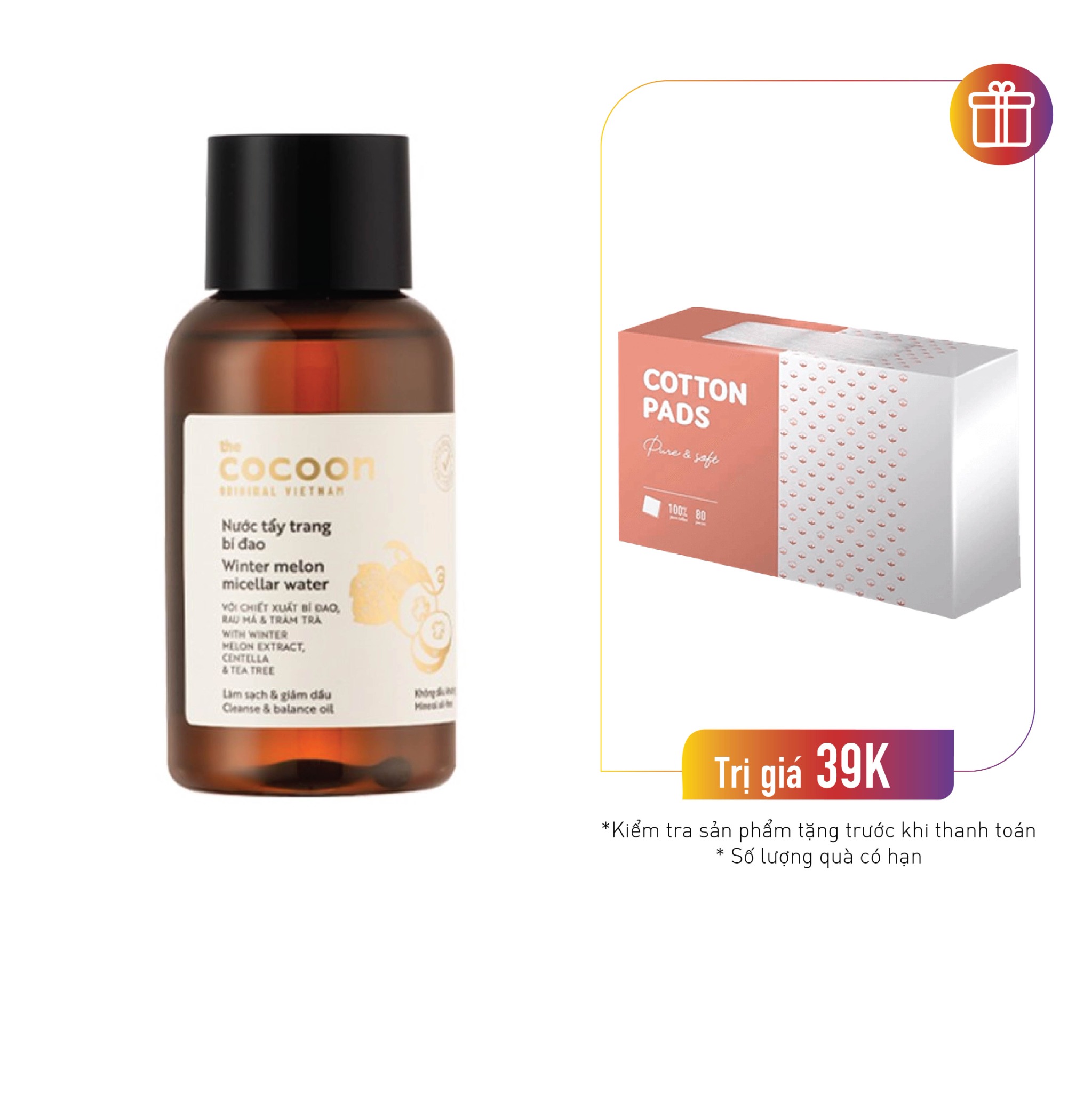 Nước Tẩy Trang Bí Đao Cho Da Mụn Cocoon Winter Melon Micellar Water 140Ml
