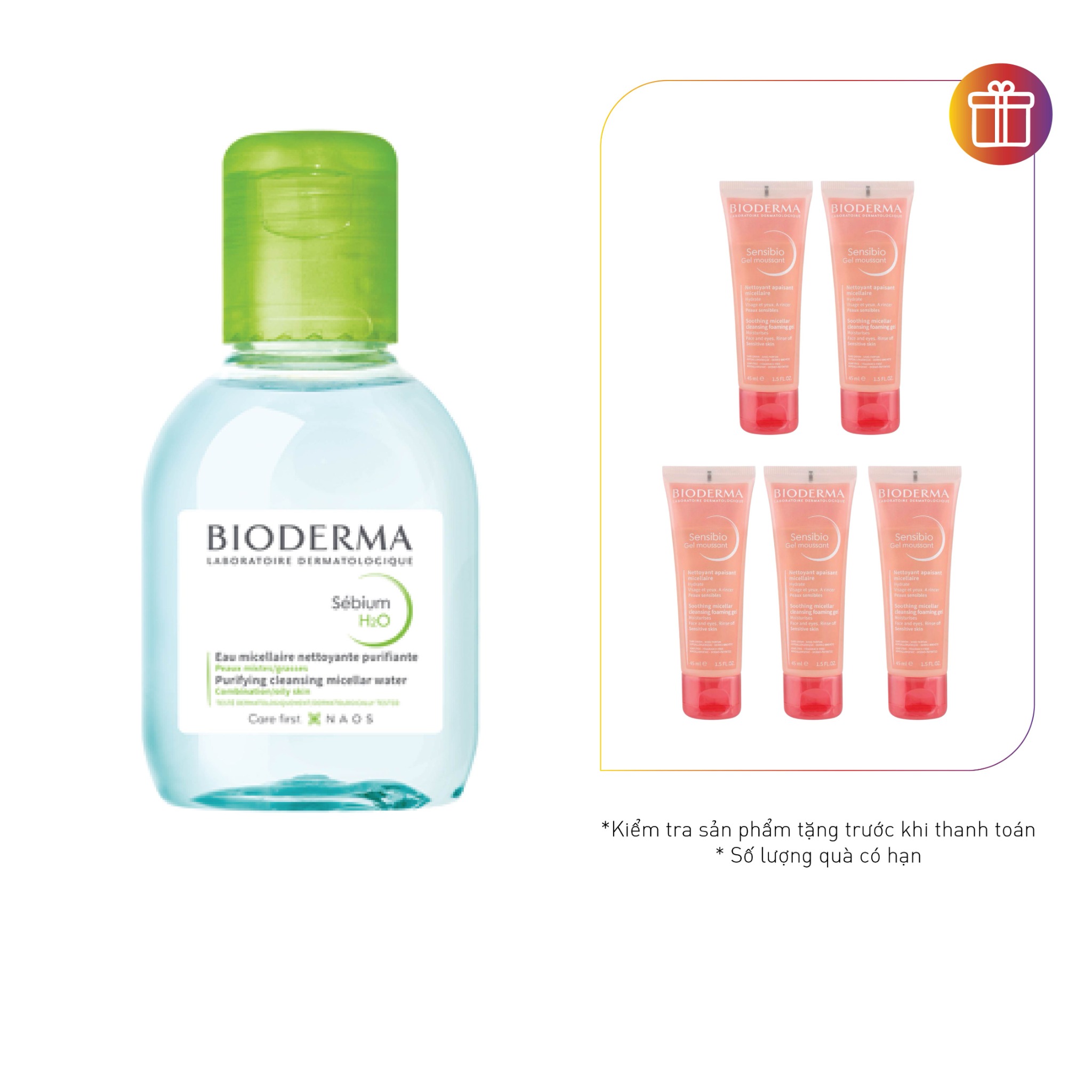 Dung Dịch Làm Sạch, Tẩy Trang Cho Da Hỗn Hợp Và Da Dầu Bioderma Sebium H2O