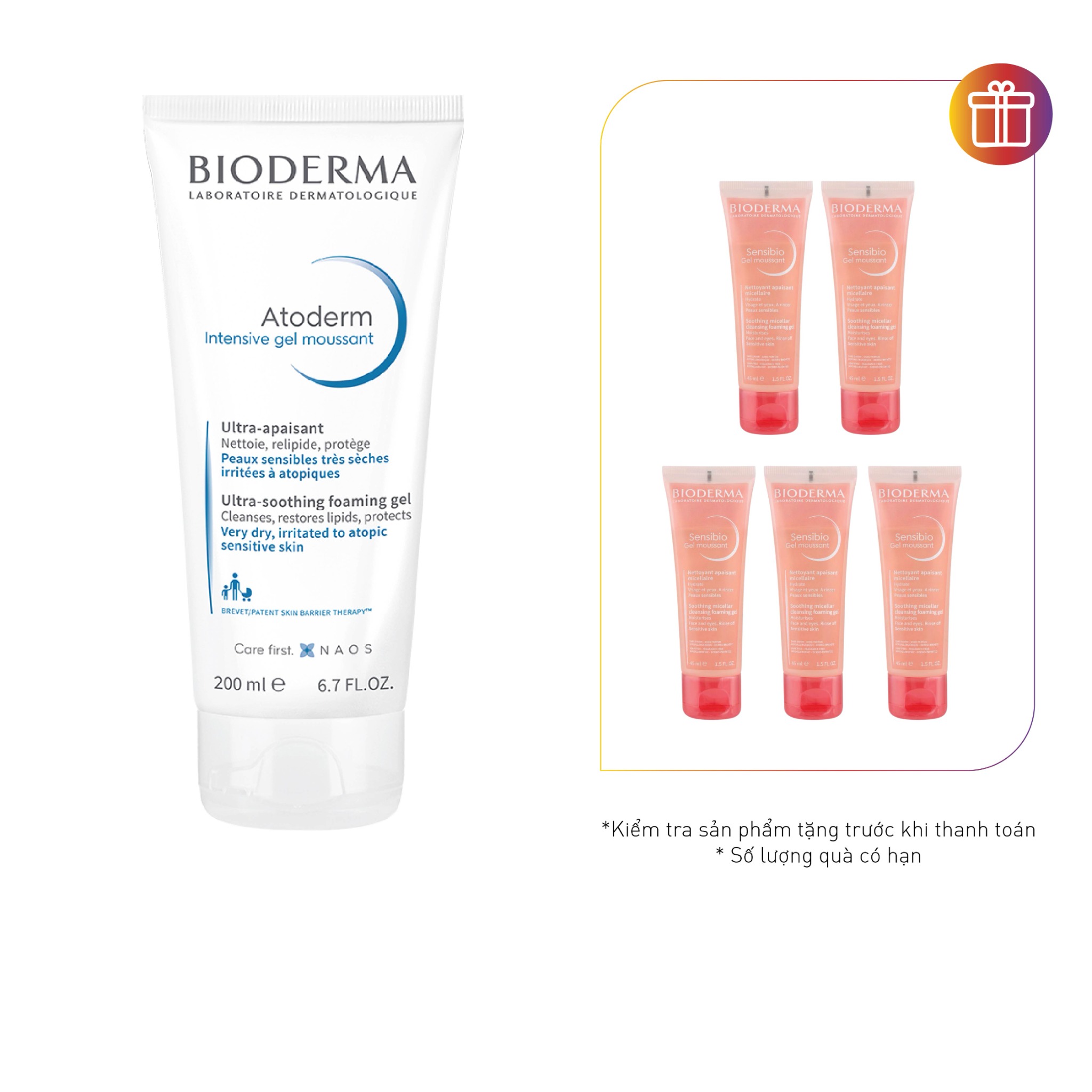 Gel Rửa Mặt Làm Sạch Dịu Nhẹ Cho Da Khô Và Viêm Da Cơ Địa Bioderma Atoderm Intensive Gel Moussant 200Ml