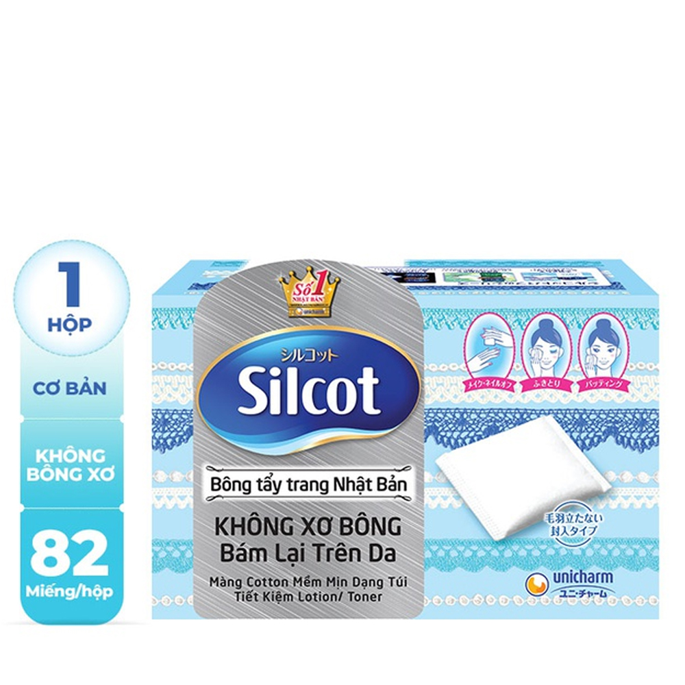 Bông Tẩy Trang Nhật Bản Cotton Pad Silcot (82 Miếng/Hộp)