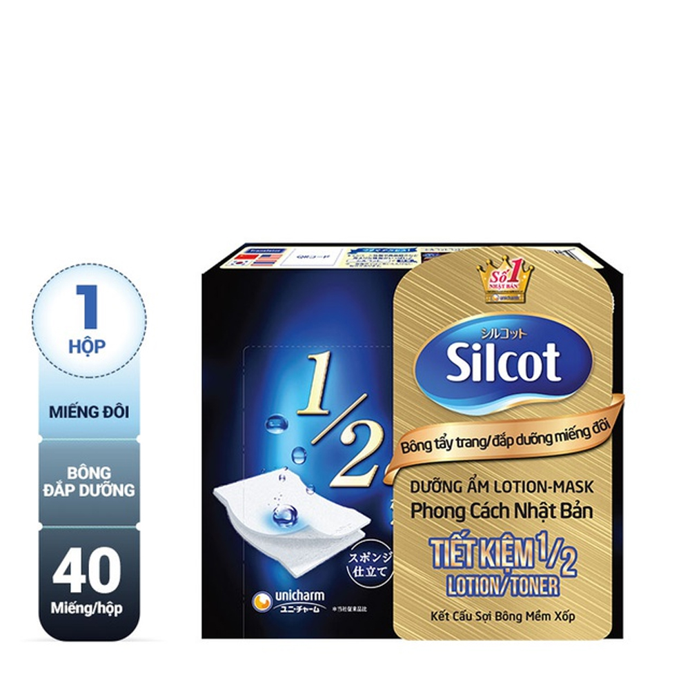 Bông Đắp Dưỡng Miếng Đôi Silcot Cotton Pad Dual(40 Miếng/Hộp)