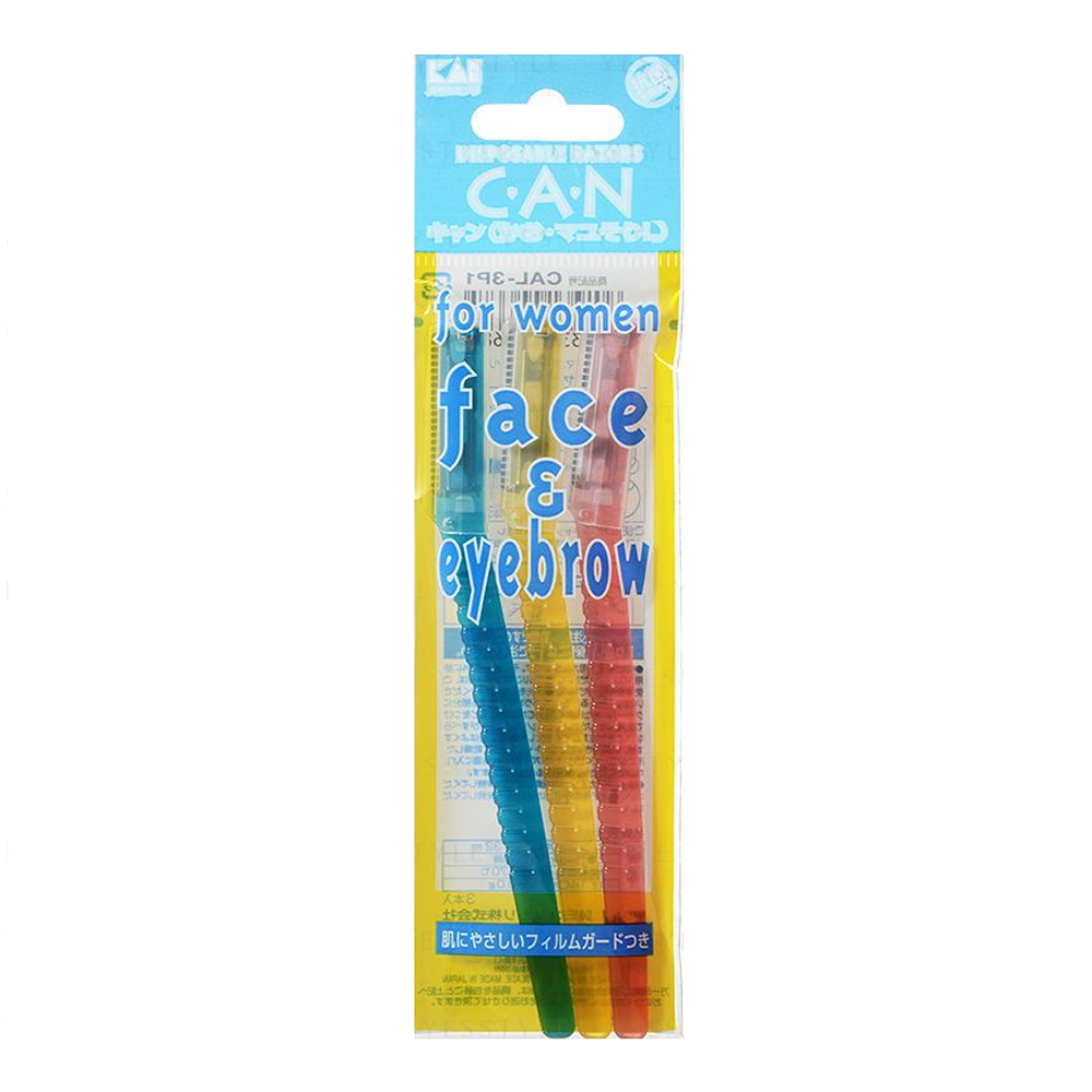 Dao Cạo Lông Mặt Lưỡi Đơn Thân Nhựa - 3P Kai Cal - 3P1 Razor (3Pcs/Pack)