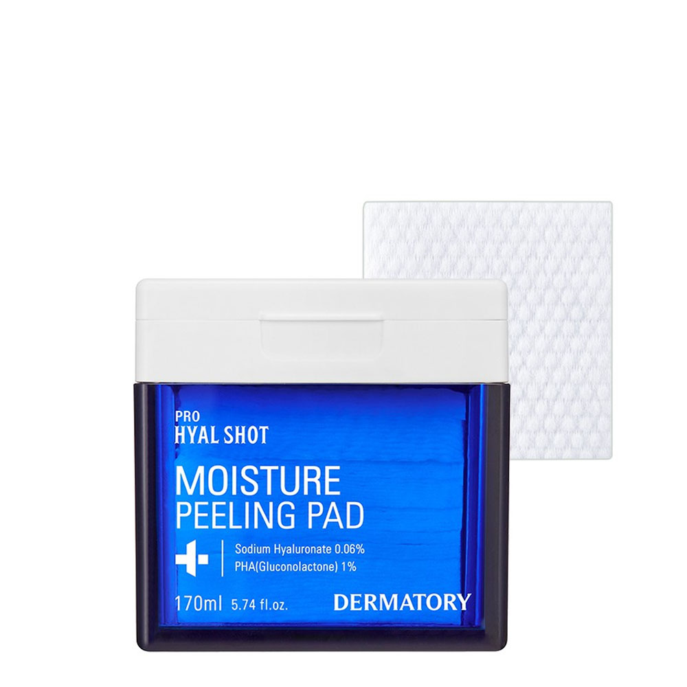 Miếng Pad Làm Sạch Da Dermatory Pro Hyal Shot Moisture Peeling Pad (60Pc)