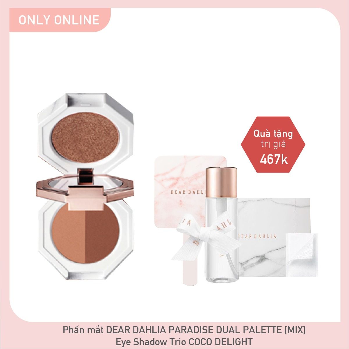 Combo Màu Mắt Trang Điểm Dear Dahlia Paradise Dual Palette [Mix] Eye Shadow Trio Coco Delight