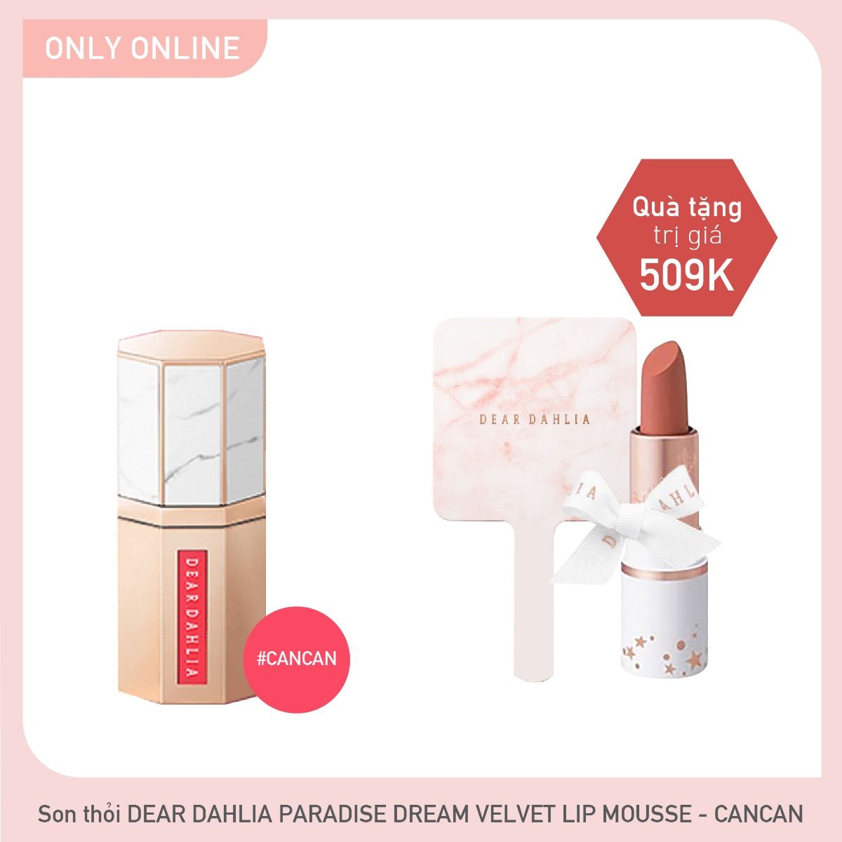 Combo Son Kem Hiệu Ứng Nhung Mịn Dear Dahlia Paradise Dream Velvet Lip Mousse - Cancan
