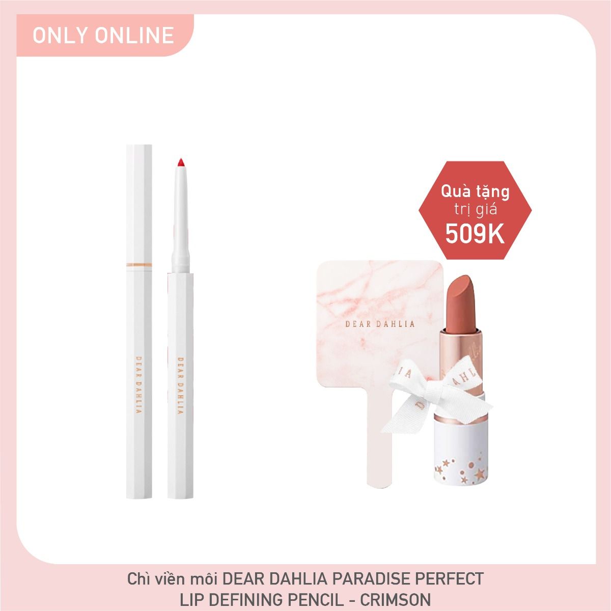Combo Son & Chì Kẻ Viền Môi Dear Dahlia Paradise Perfect Lip Defining Pencil (Crimson)