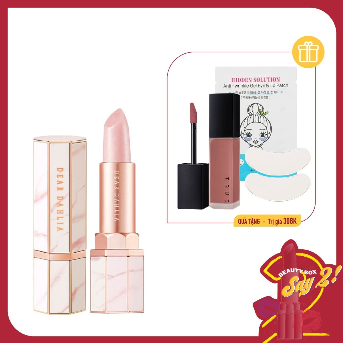 Combo Trang Điểm Môi Dear Dahlia Lip Paradise Blooming Balm Nourishing Moisture Balm