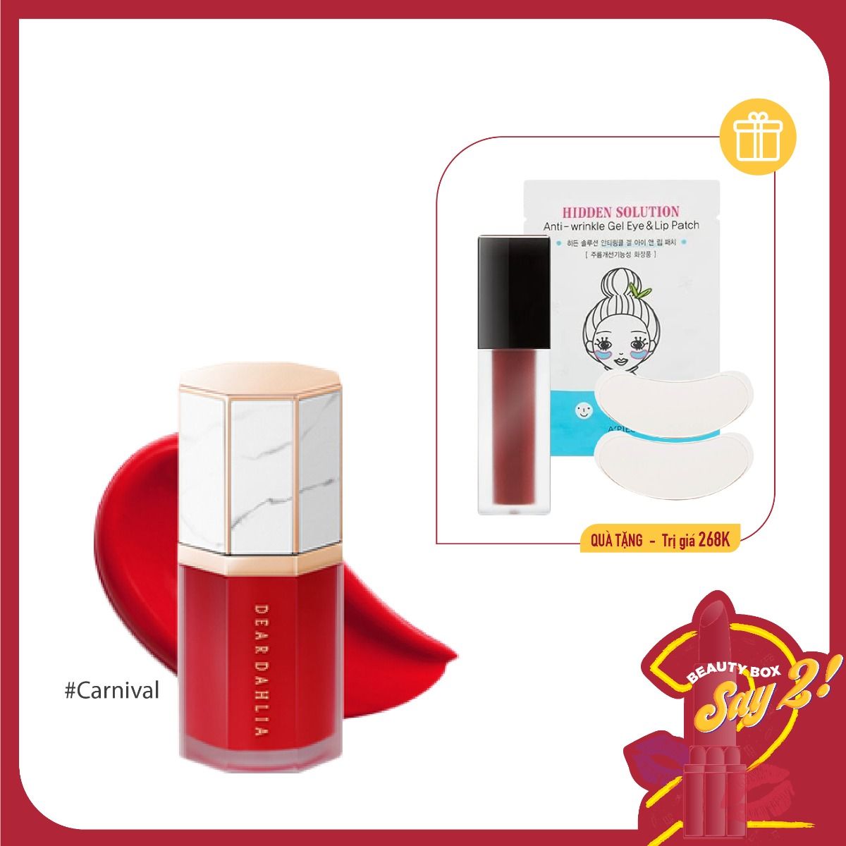 Combo Son Môi Hiếu Ứng Lì Mịn Dear Dahlia Paradise Moisture Veil Lip Glaze