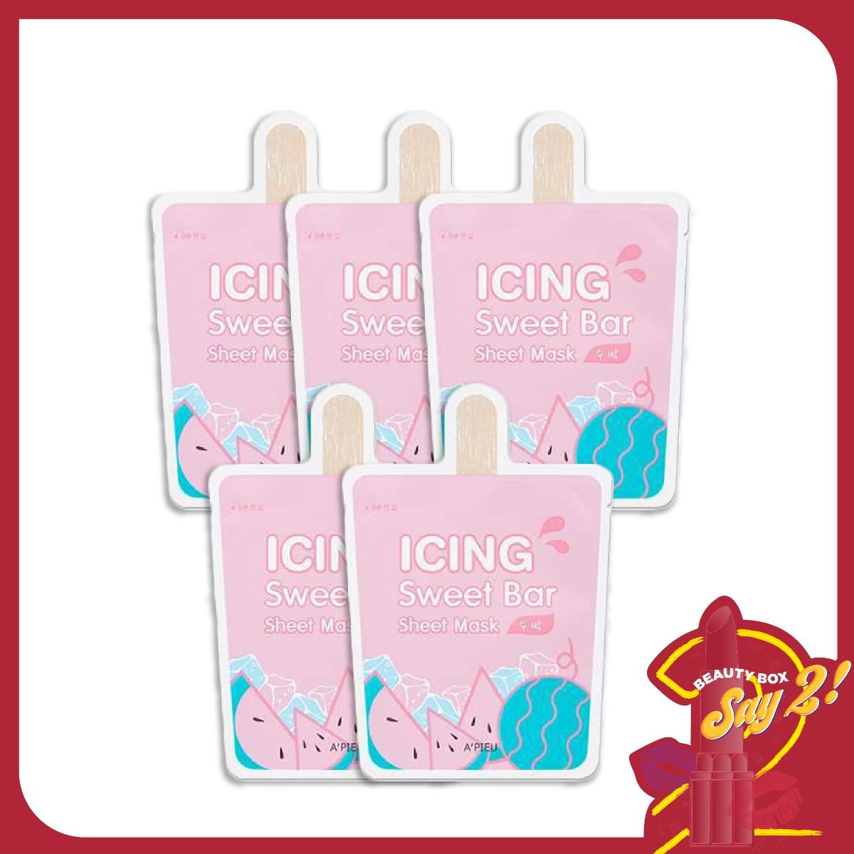 Combo 5 Mặt Nạ Giấy Cấp Nước A'pieu Icing Sweet Bar Sheet Mask (Watermelon)