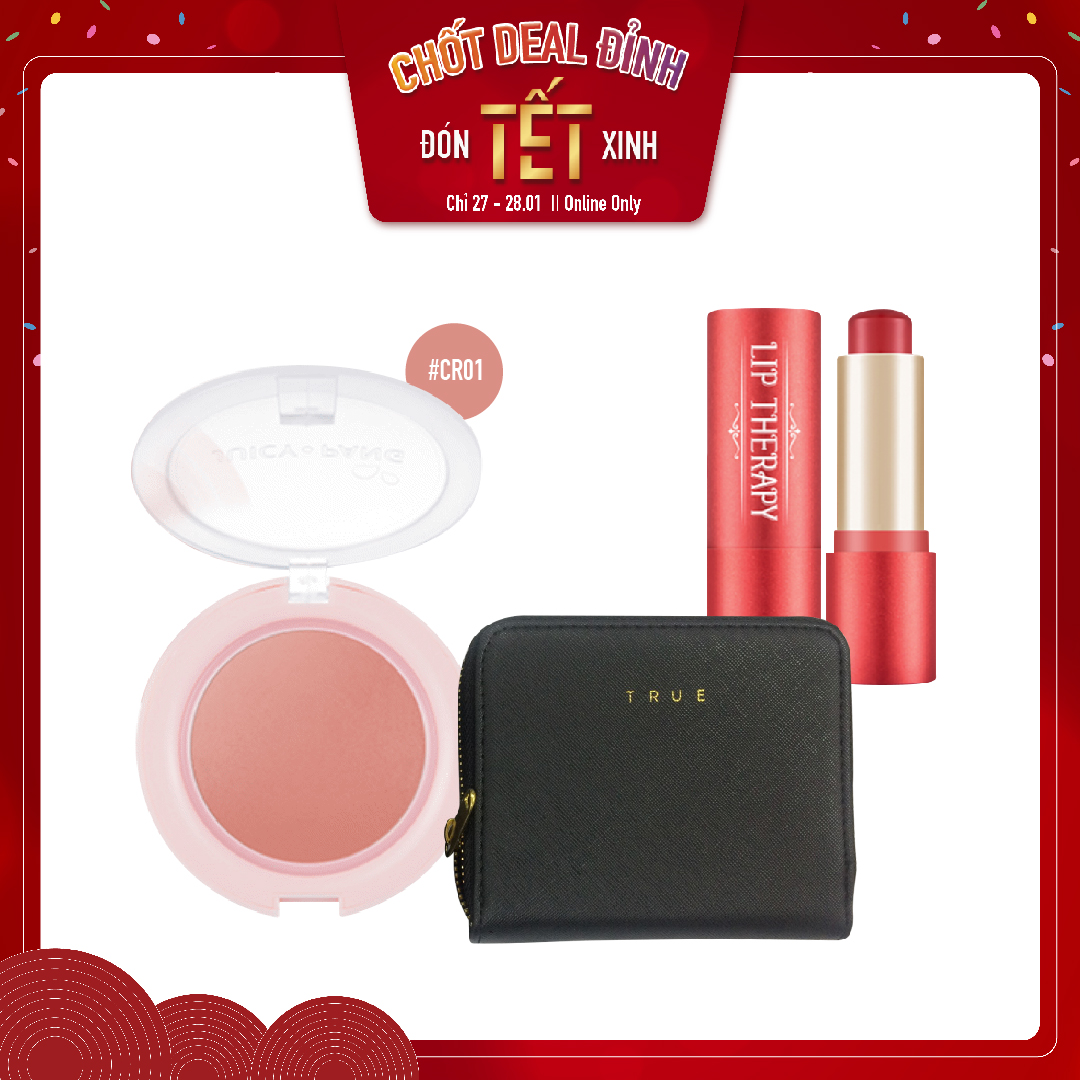 Combo Son Dưỡng & Má Hồng Dạng Kem Hiệu Ứng Căng Mượt A'pieu Juicy - Pang Jelly Blusher Cr01