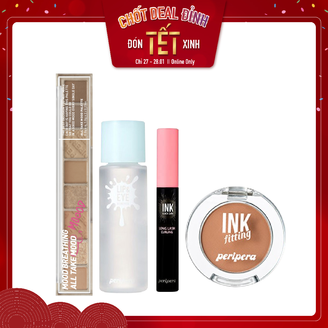 Combo Mascara & Màu Mắt Đa Hiệu Ứng Peripera All Take Mood Palette (4Pc)