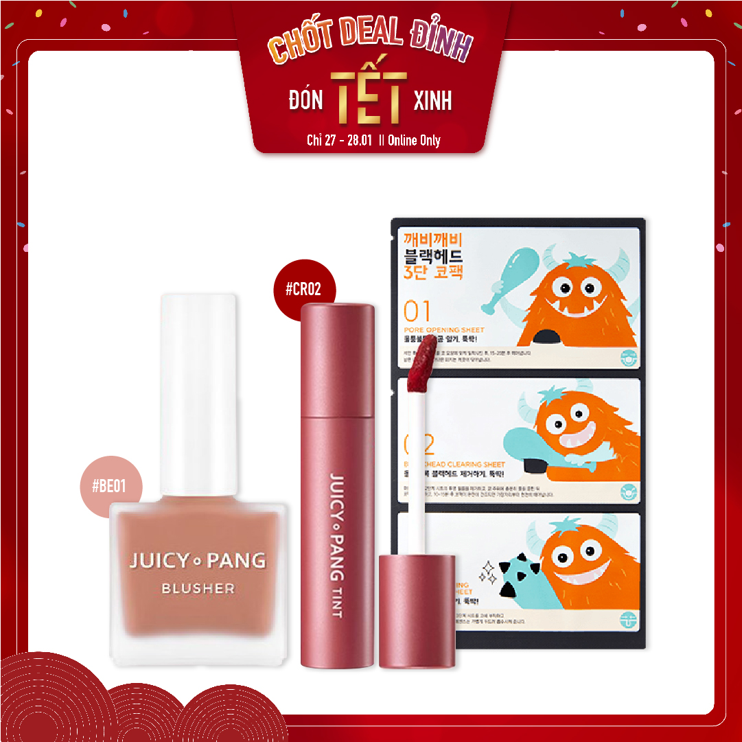 Combo Má Hồng & Son Nước Lì A'pieu Juicy Pang Tint (3Pc)