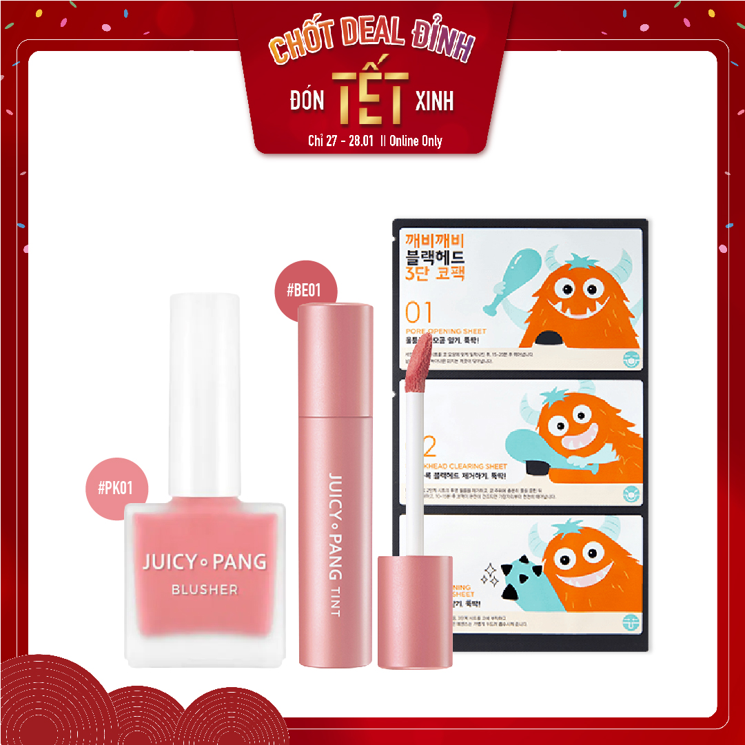 Combo Má Hồng Nước & Son Nước Lì A'pieu Juicy Pang Tint Be01