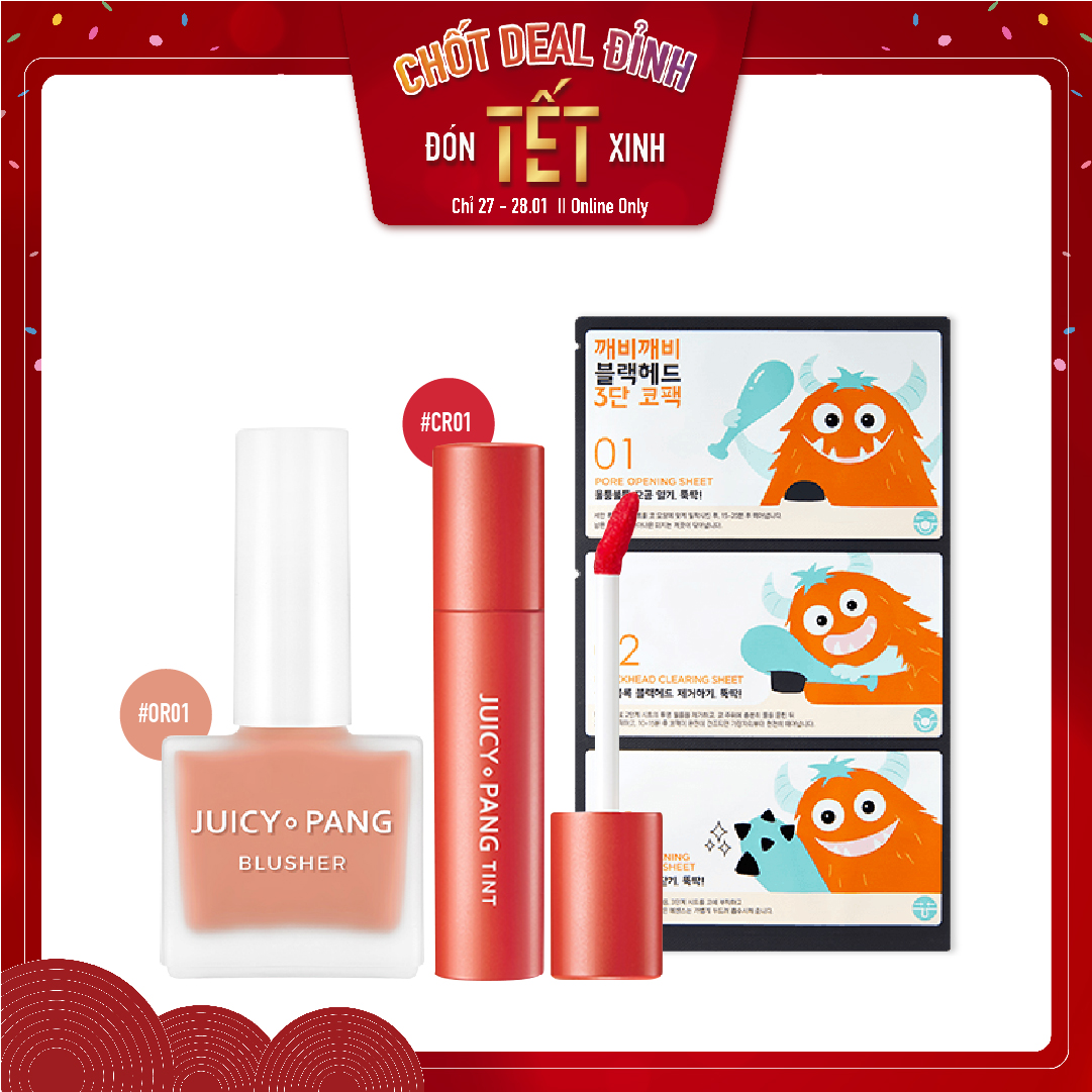 Combo Má Hồng Nước & Son Nước Lì A'pieu Juicy Pang Tint Cr01_Tomato