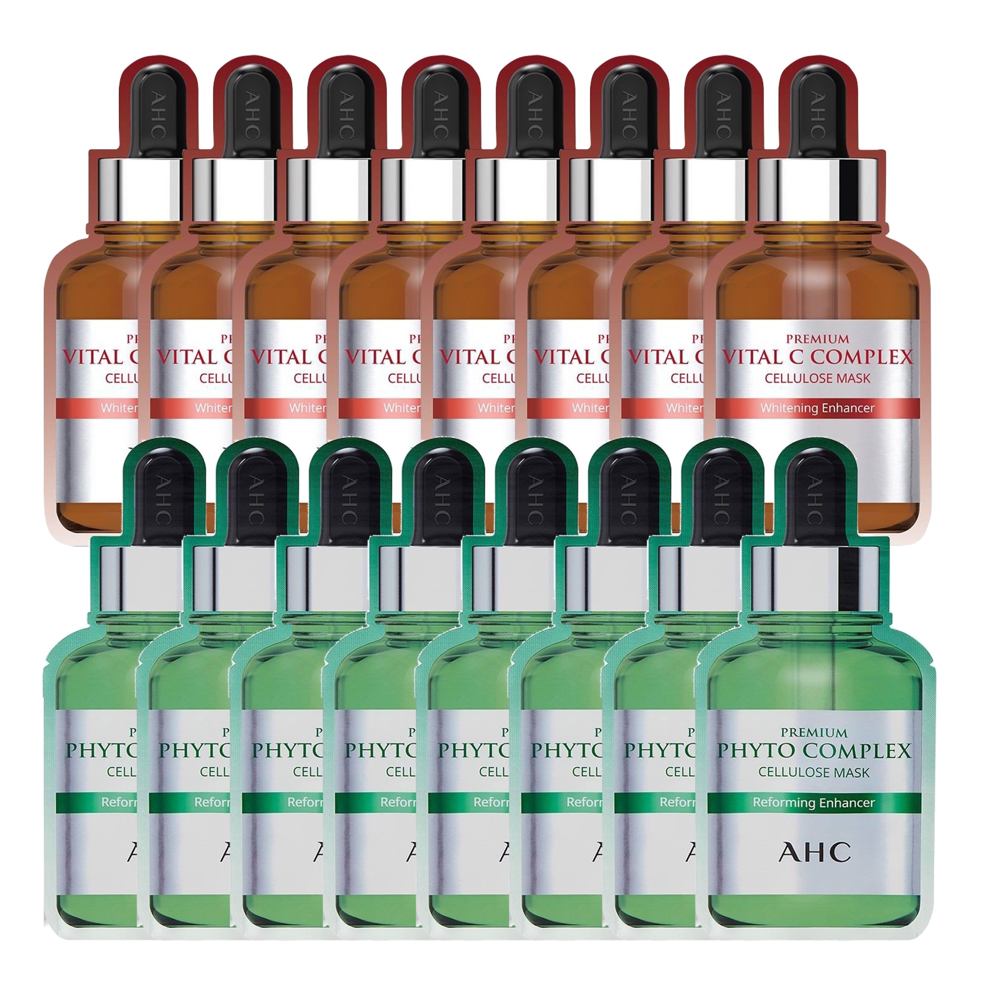 Combo 8 Mặt Nạ Giấy Làm Dịu Phục Hồi Da Ahc Premium Phyto Complex (Tặng 8 Mặt Nạ Làm Sáng Trắng Da Ahc Premium Vital C)