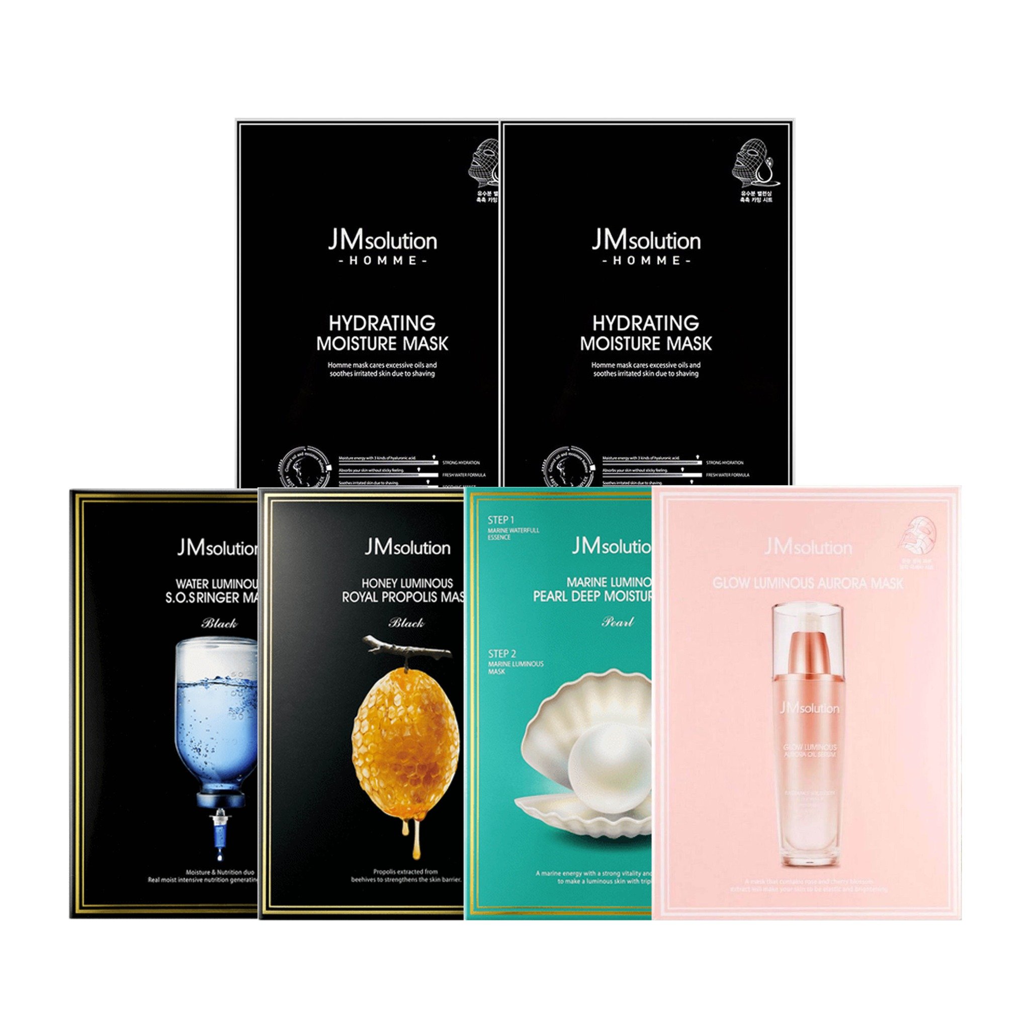 Combo Mix 6 Mặt Nạ Dưỡng Ẩm Làm Sáng Da Jmsolution Luminous