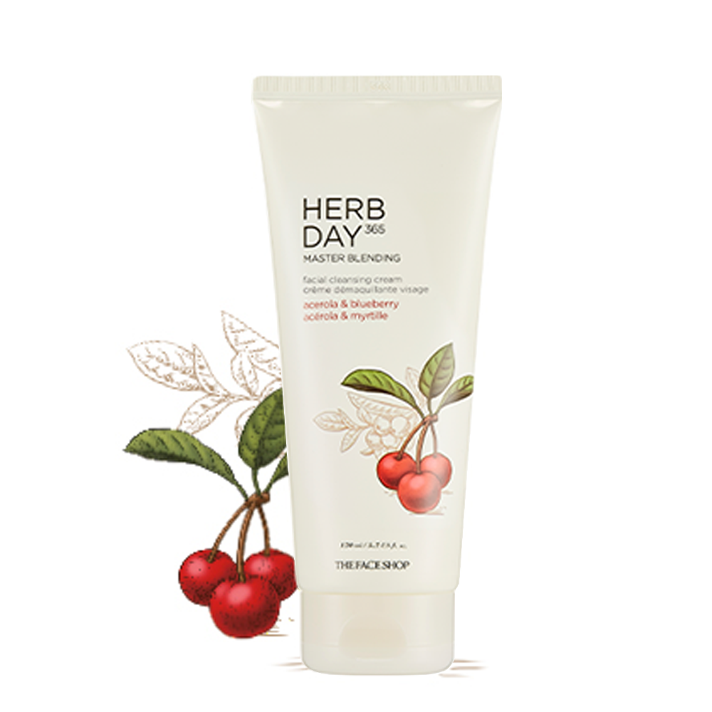 Kem Tẩy Trang Herb Day 365 Master Blending Facial Cleansing Cream Acerola&Blueberry 170Ml