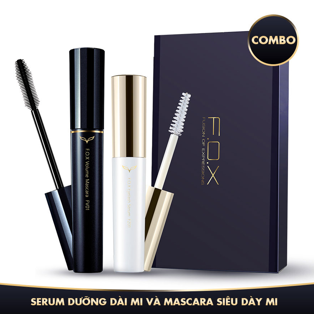 Bộ Đôi Mascara Dưỡng Mi F.o.x Combo Makeup (Serum Dưỡng Dài Mi Và Mascara Siêu Dày Mi)