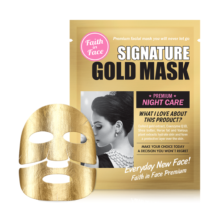 Mặt Nạ Vàng Ban Đêm Cấp Ẩm, Căng Mịn Da Faith In Face Signature Gold Mask 25G [Không Đổi Trả, Hsd Từ Tháng 07/2022 Đến Tháng 09/2022]