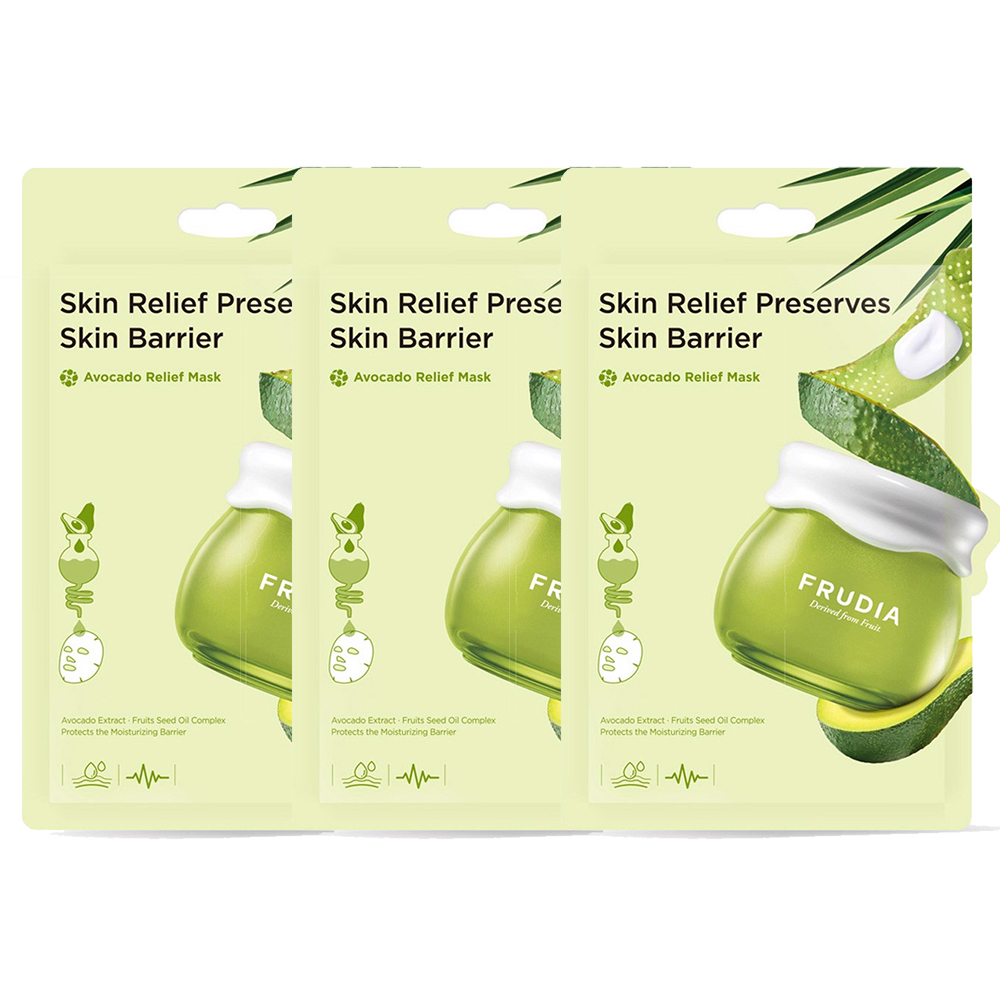 Set 03 Mặt Nạ Cấp Ẩm Hỗ Trợ Da Frudia Avocado Relief Cream Mask 20Ml