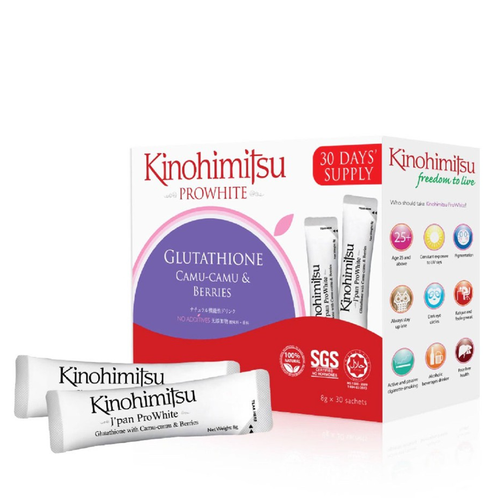 Thức Uống Làm Trắng Da Và Hỗ Trợ Lá Gan Khoẻ Mạnh Kinohimitsu Prowhite 8G (1 Hộp 30 Gói)