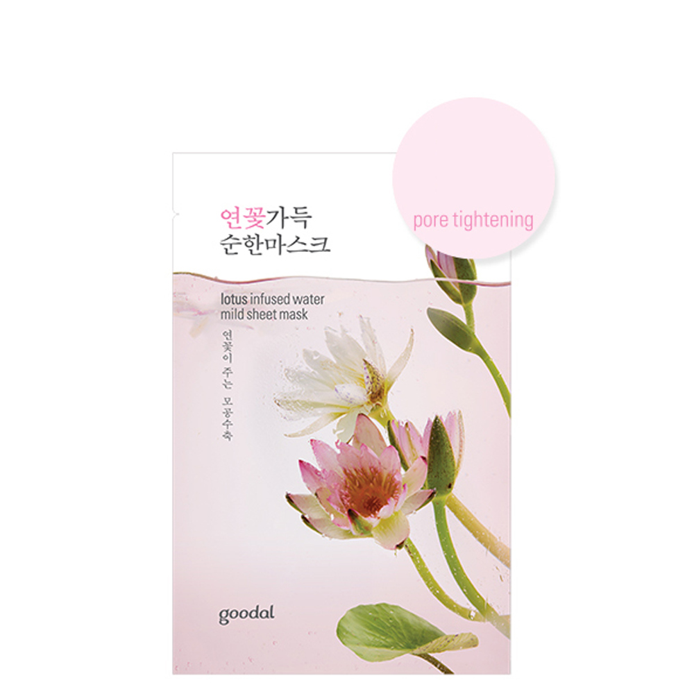 Mặt Nạ Se Mịn Lỗ Chân Lông Goodal Lotus Infused Water Mild Sheet Mask 23Ml