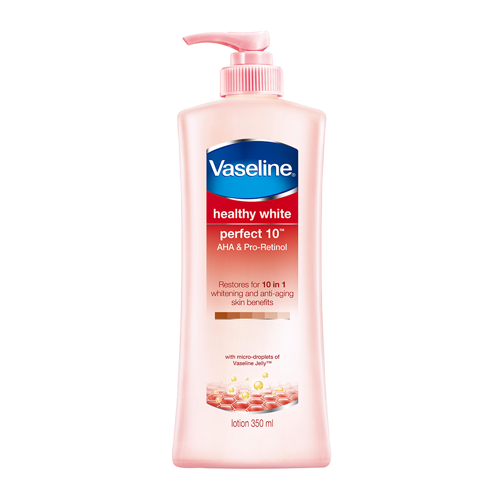 Sữa Dưỡng Thể Làm Trắng Ngăn Ngừa Lão Hóa Da Vaseline Healthy White Perfect 10 350Ml [Không Đổi Trả, Hsd Tháng 01/2023]