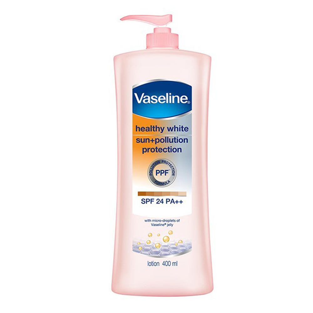 Sữa Dưỡng Thể Dưỡng Trắng, Chống Nắng Vaseline Healthy White Sun+Pollution Protection Spf24 Pa++ 400Ml