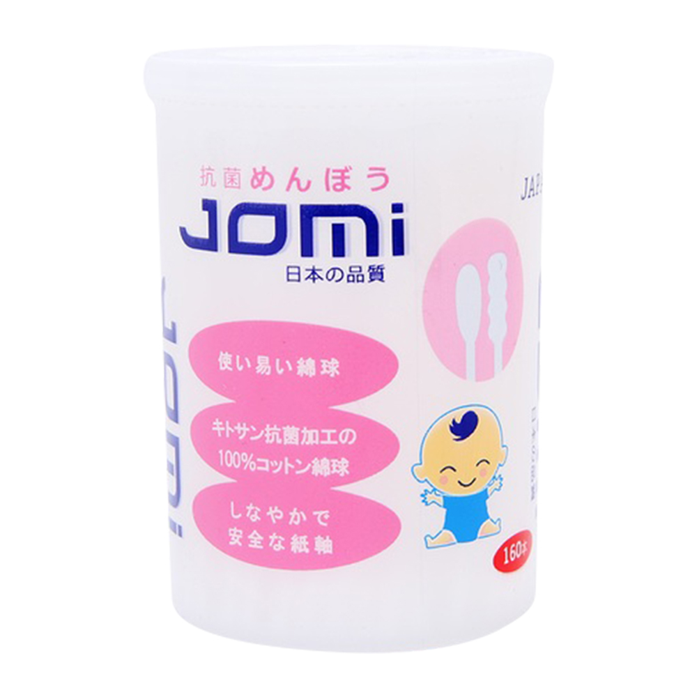 Bông Tăm Kháng Khuẩn Jomi Antibacterial Cotton Swab 160Pcs