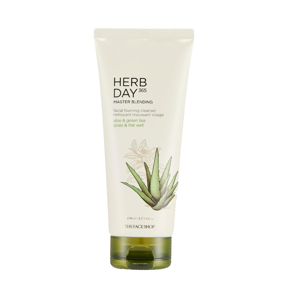 Sữa Rửa Mặt Tạo Bọt Thefaceshop Herb Day 365 Master Blending Facial Foaming Cleanser Aloe & Green Tea 170Ml